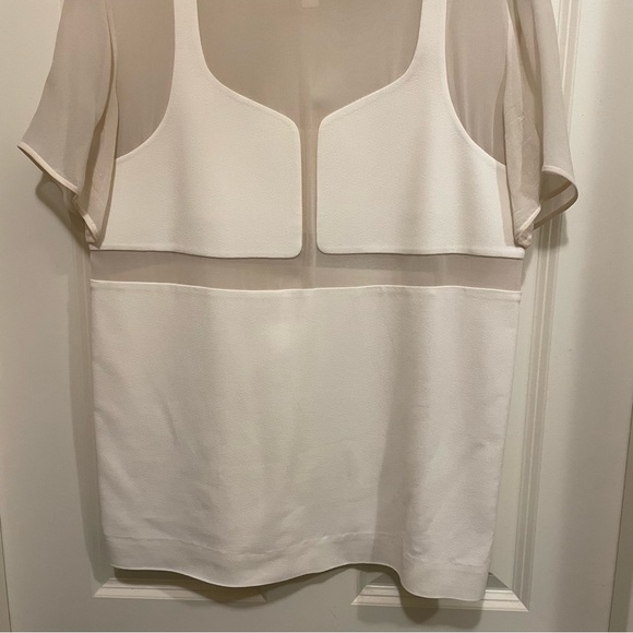 RARE Alexander Wang white mesh short sleeve blouse with cut out details. Size 2 - Picture 5 of 5